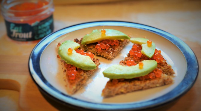 Goatsbridge Trout Caviar and Avocado Canape Recipe