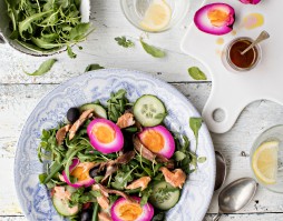 Smoked Rainbow Trout Nicoise with Pink Pickled Eggs Recipe