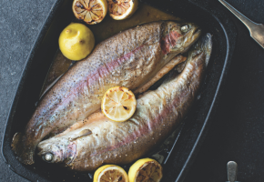 Baked Rainbow trout with herbs