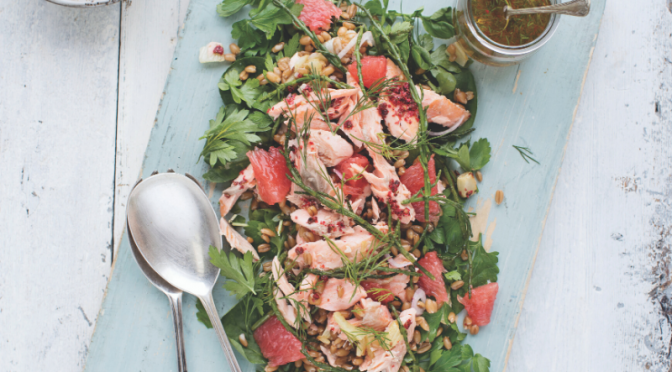 Flaked trout salad