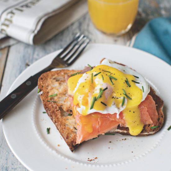 Smoked Trout with Poached Eggs and Hollandaise Sauce