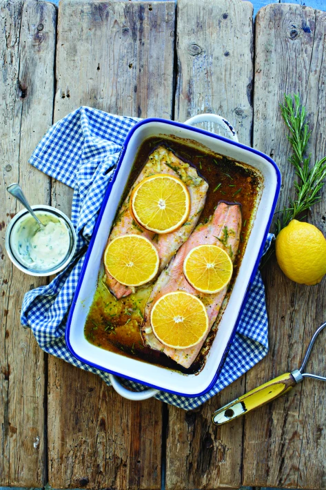 Roasted trout with Orange & Rosemary