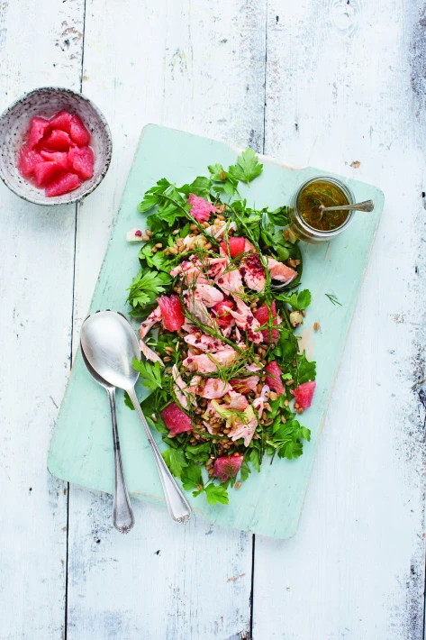 Trout & Spelt Berry Salad